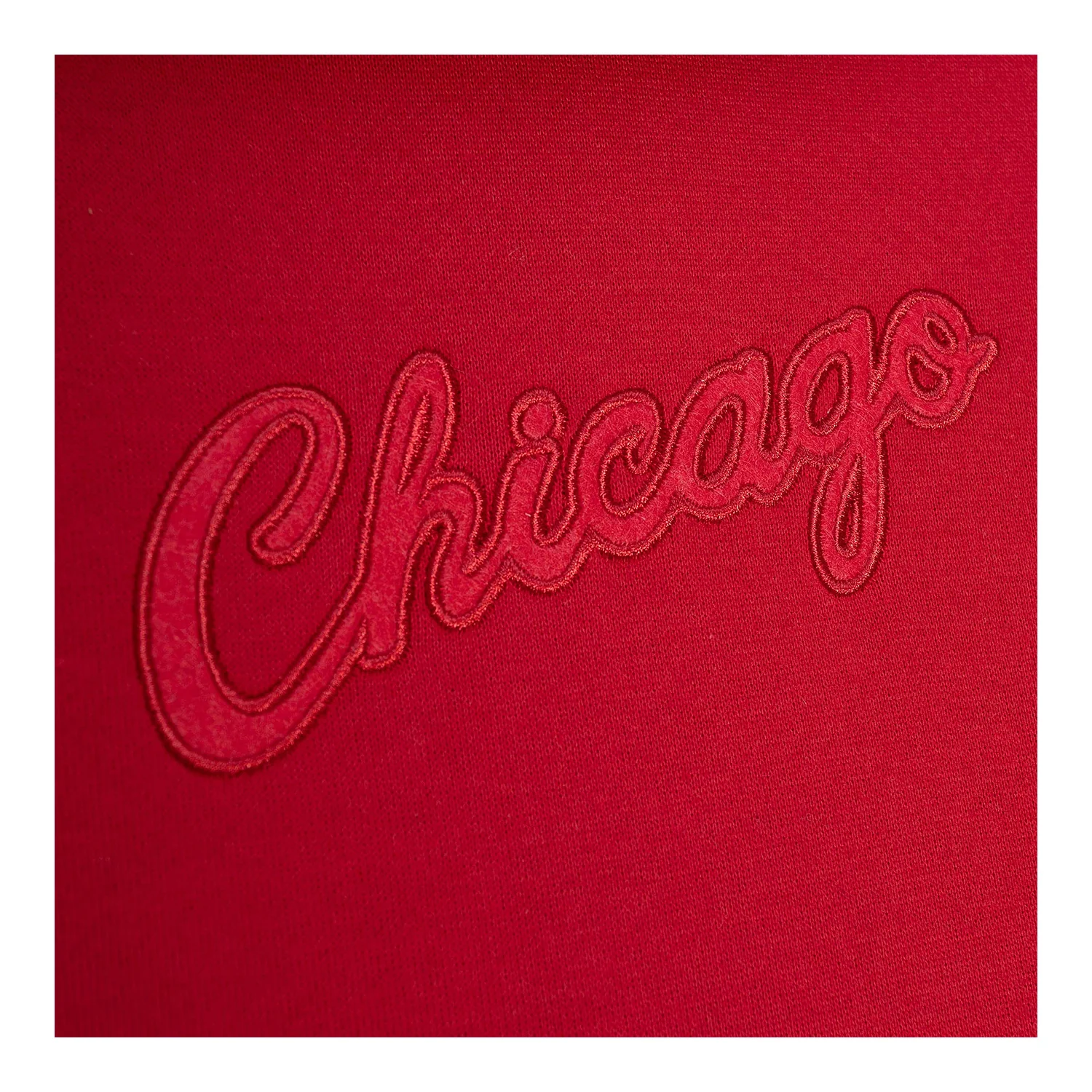 Ladies Chicago Bulls Mitchell & Ness Funnel Neck Hooded Sweatshirt - Image 3