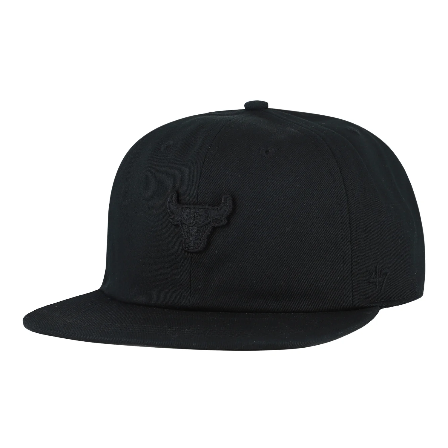 Chicago Bulls 47 Brand Contemporary Captain Relaxed Black Tonal Snapback