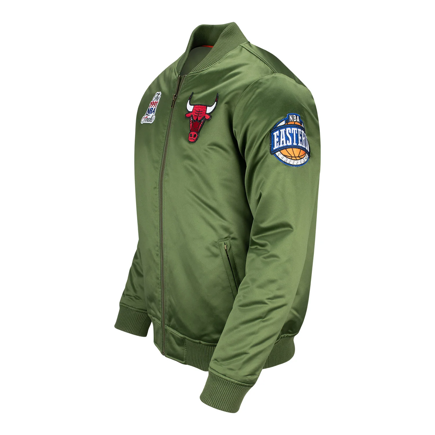 Chicago Bulls Mitchell & Ness Satin Bomber Jacket - Image 3