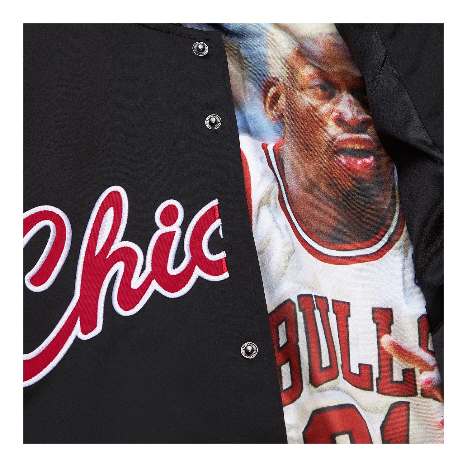 Chicago Bulls Mitchell & Ness Dennis Rodman Satin Jacket - Image 6
