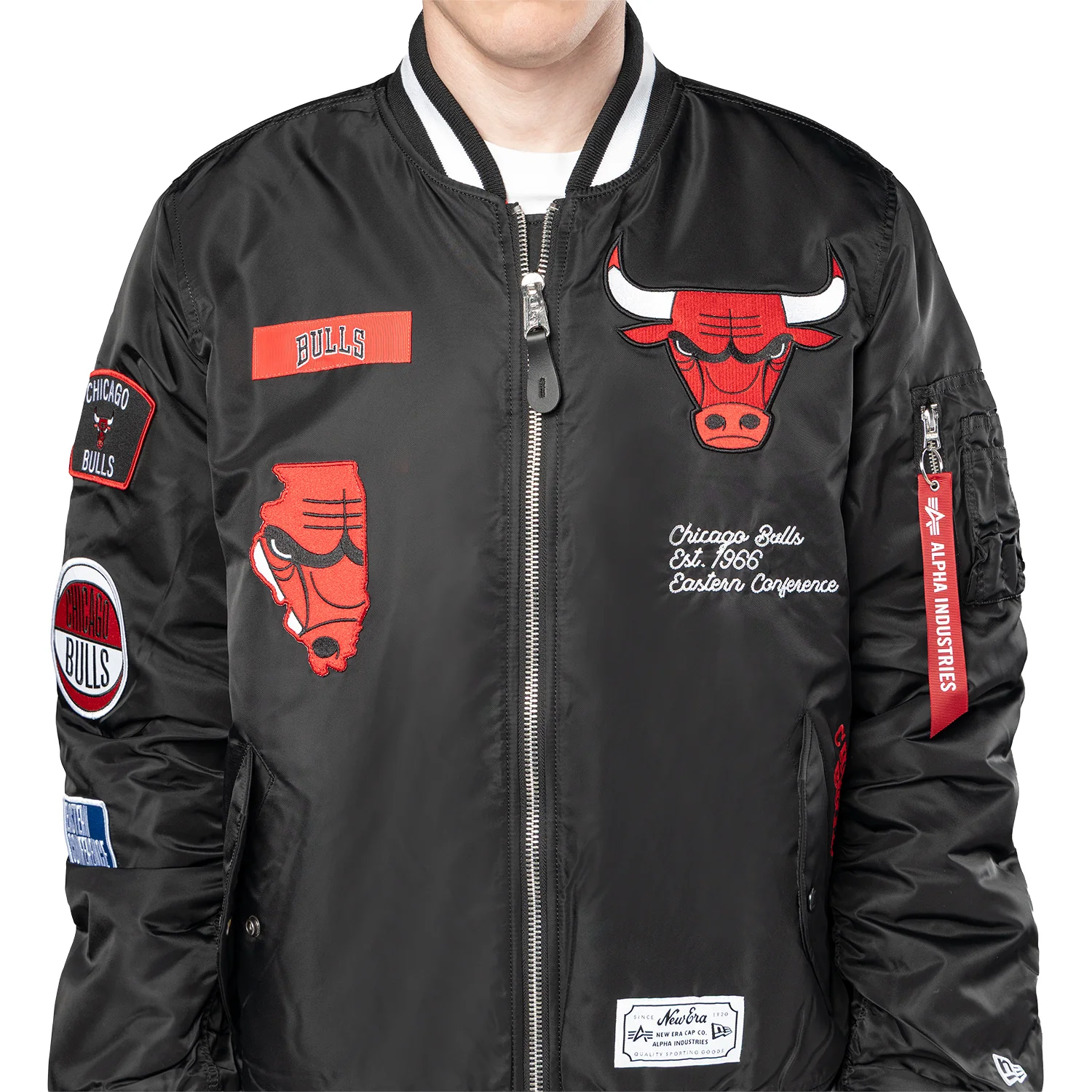 Chicago Bulls New Era Alpha Industries Patch Jacket - Image 3