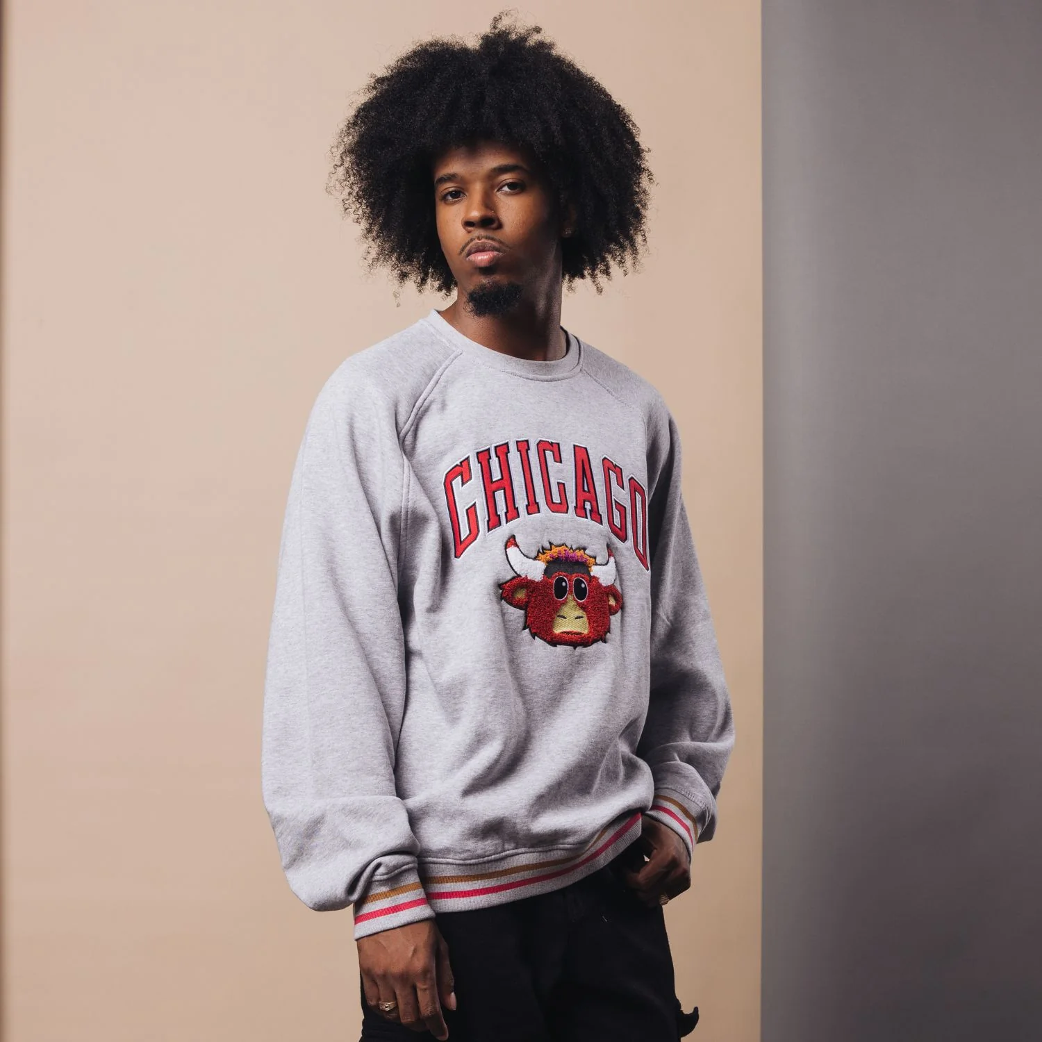 Chicago Bulls 1966 Benny Striped Crewneck - Image 3