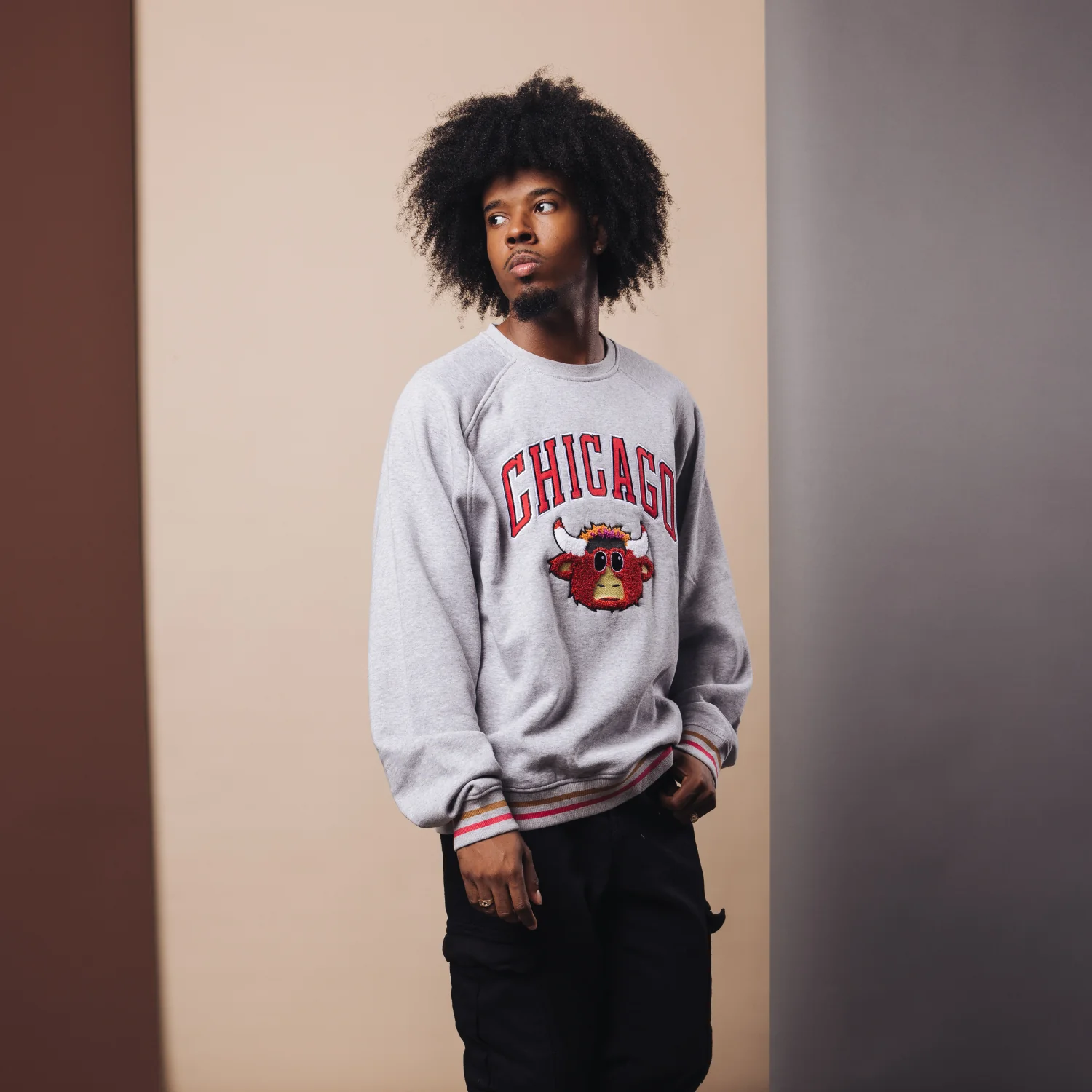 Chicago Bulls 1966 Benny Striped Crewneck - Image 4