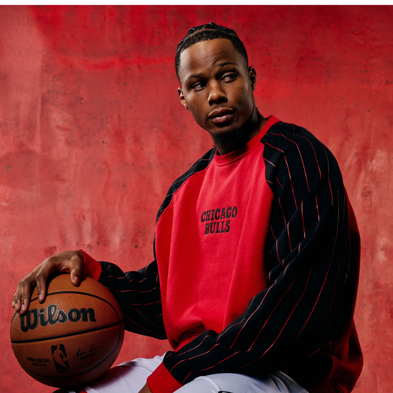 Chicago Bulls 1966 Statement Pinstripe Crewneck Sweatshirt - Image 4