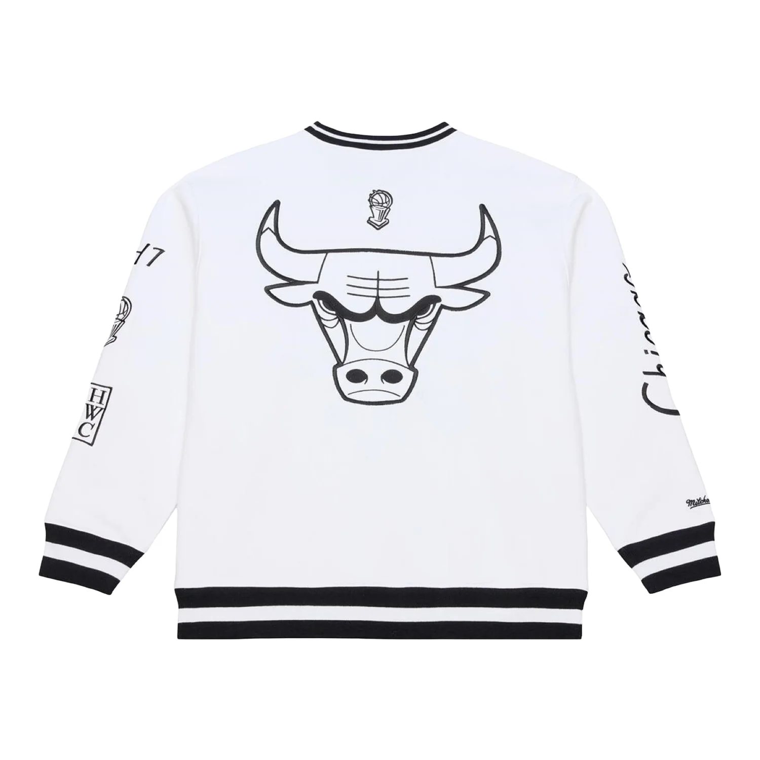 Chicago Bulls Mitchell & Ness Arctic White Crewneck Sweatshirt - Image 3