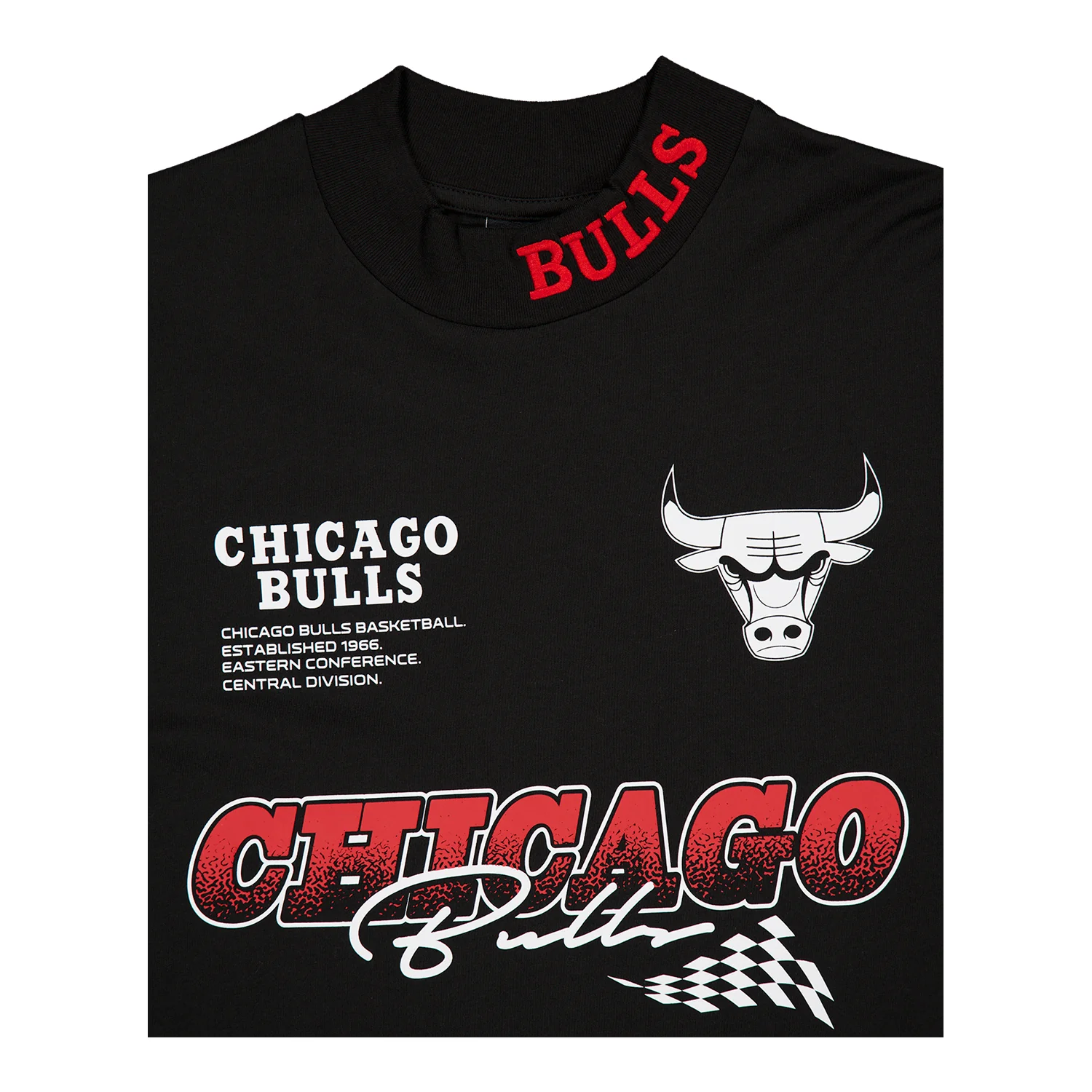 Chicago Bulls New Era Racing Black Long Sleeve T-Shirt - Image 3