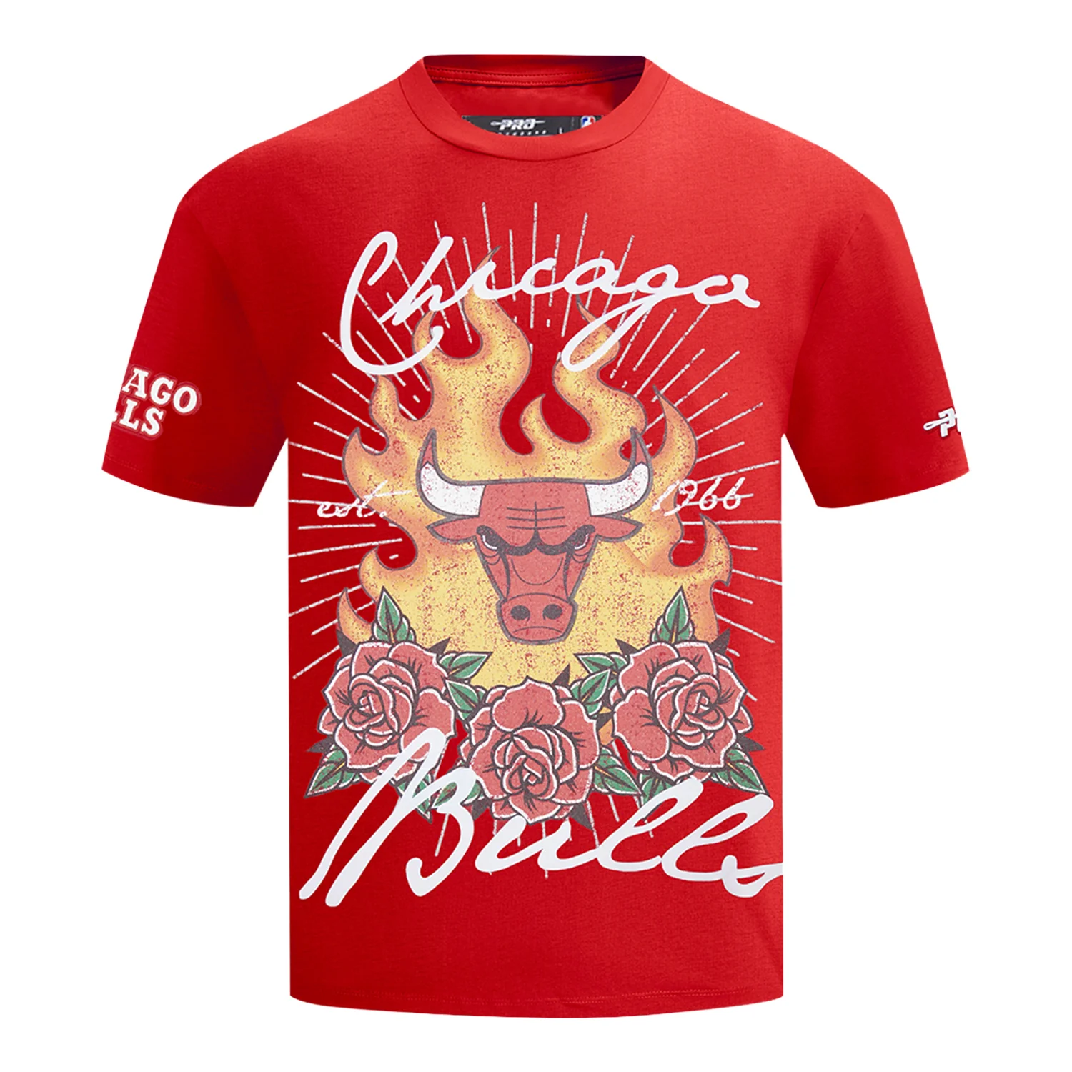 Chicago Bulls Pro Standard Fire And Roses T-Shirt