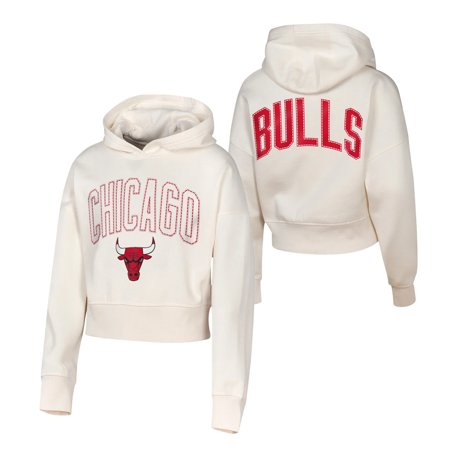 Girls Chicago Bulls Franchise Player Crop Hooded Sweatshirt - Image 3